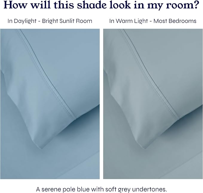 California Design Den Twin Fitted Sheet Only, Soft 400 Thread Count 100% Cotton - Image 4