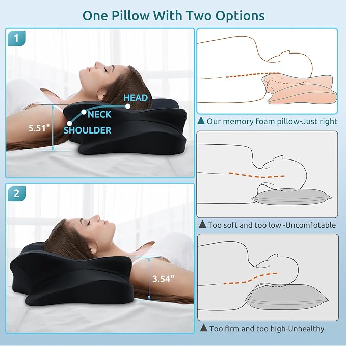 DONAMA Cervical Pillow for Neck and Shoulder Pain Relief, Cooling Contour - Image 3