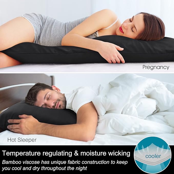 BEDELITE Body Pillow Cover, Rayon Made from Bamboo, Cooling Body Pillow - Image 3