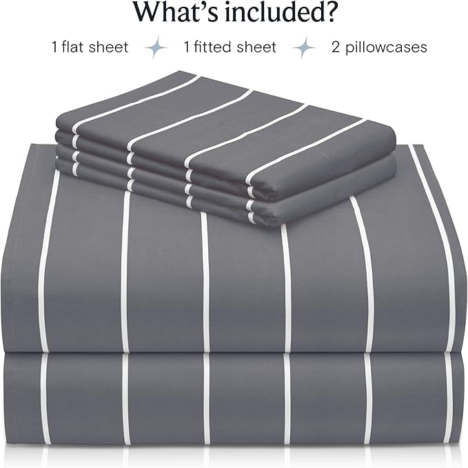 LuxClub 4 PC Cal King Size Sheet Set, Breathable Luxury Bed Sheets, Deep - Image 2