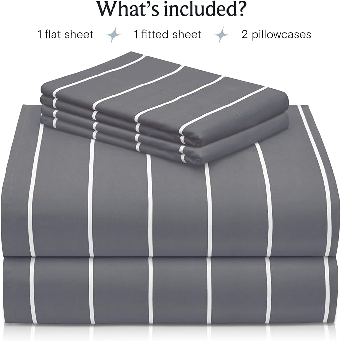 LuxClub 4 PC Cal King Size Sheet Set Bed Sheets, Breathable Luxury, Deep - Image 2