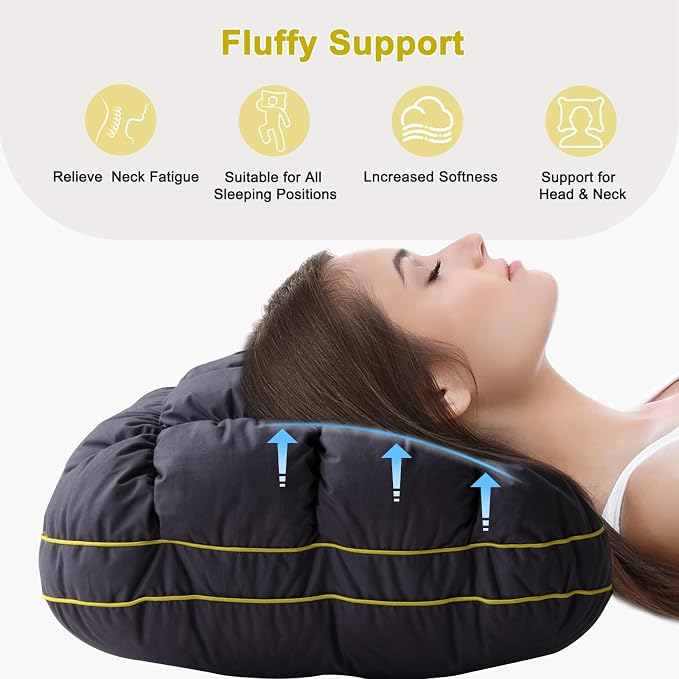 YOUR MOON Fluffy Support Bed Pillow Standard Size Set of 2, Super Soft Premium - Image 9