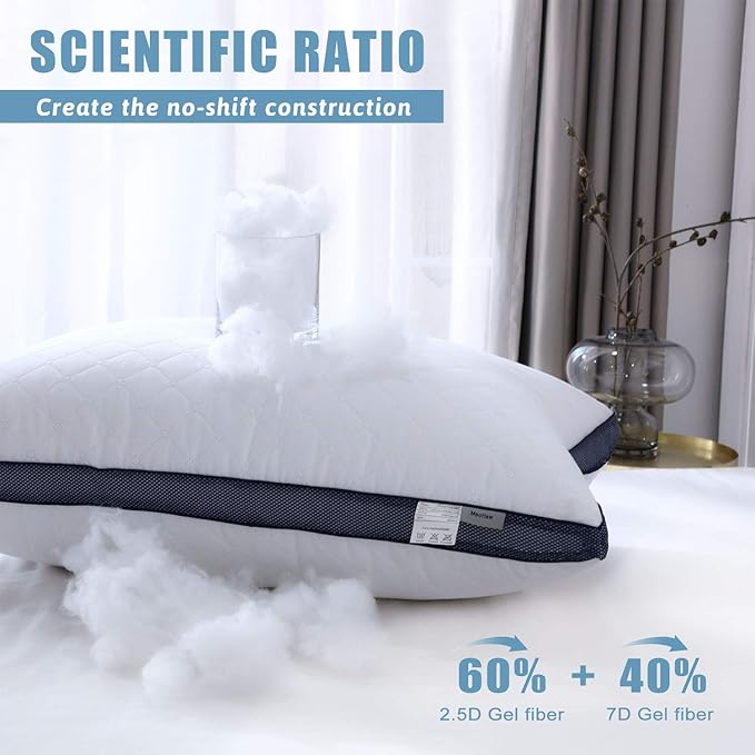 Meoflaw Pillows for Sleeping, Luxury Hotel Pillows Standard Size Set of 4 - Image 3