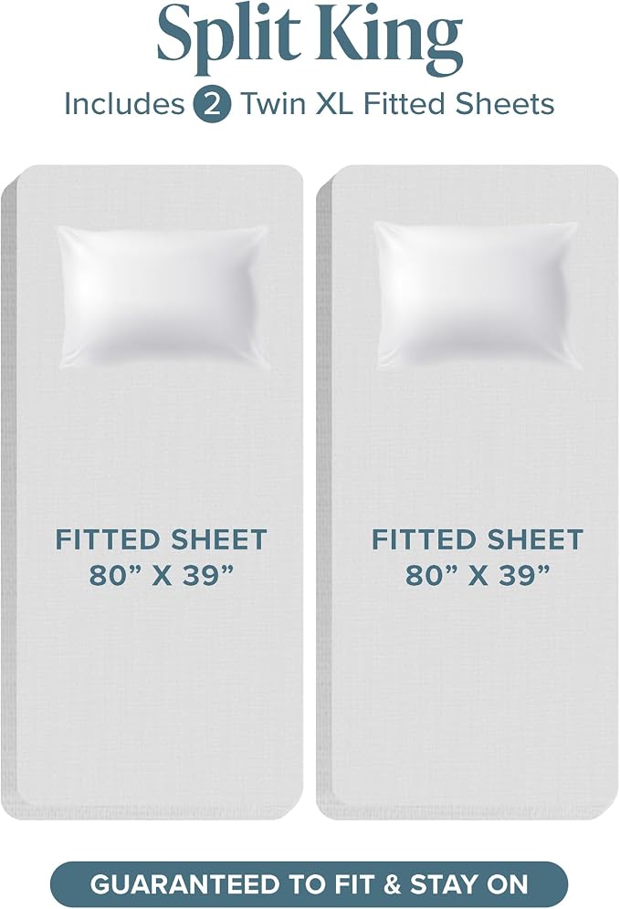 Bare Home Split King Sheet Set - Image 2