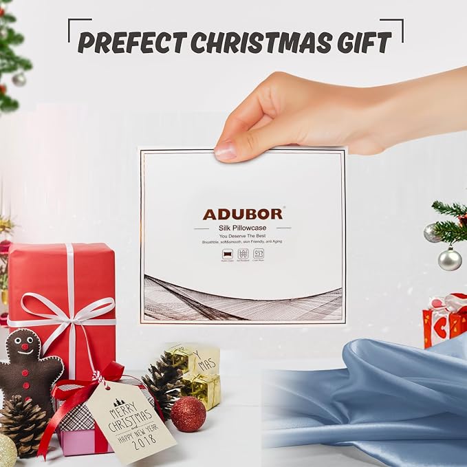 Adubor Silk Pillowcase for Hair and Skin 23 Momme Mulberry Silk Pillow Covers - Image 7