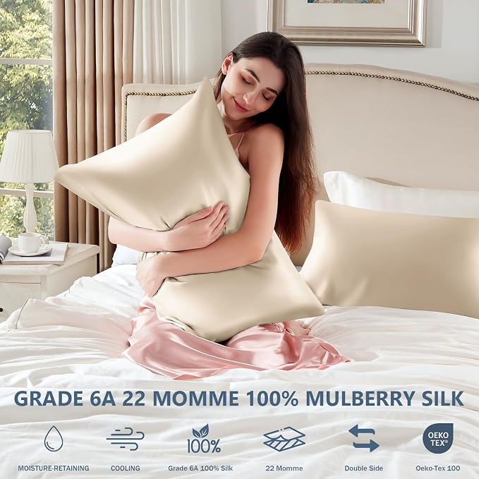 Silk Pillow Cases Queen Size 100% Mulberry Silk Pillowcase - Image 6