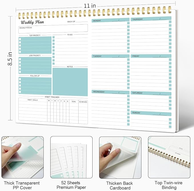 Weekly Planner Notepad Undated Weekly Goals Schedule Planner To Do List - Image 5