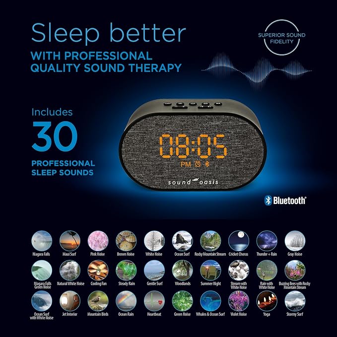 Sound Oasis® Bluetooth® Sleep Sound Therapy System® Alarm Clock - Image 2