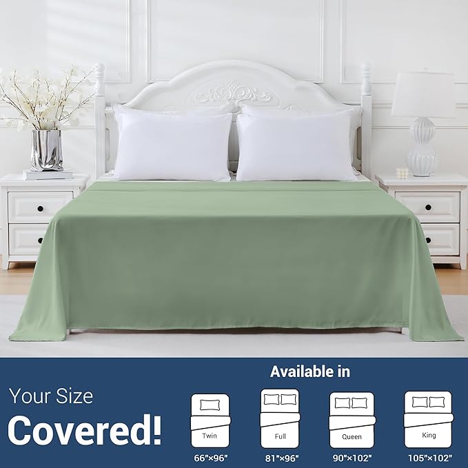 Bulk King Flat Sheets Only, 6 Pack Quick Sort Top Bed Sheet, Color-Coded Label - Image 5