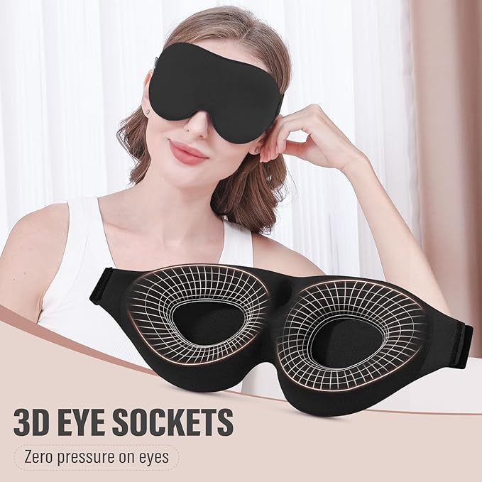 YIVIEW Sleep Mask for Side Sleeper, Complete Light Blocking 3D Sleeping Eye Mask - Image 4