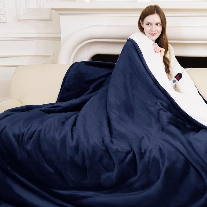 Full Size Heated Blanket 72" x 84" by Vellubam