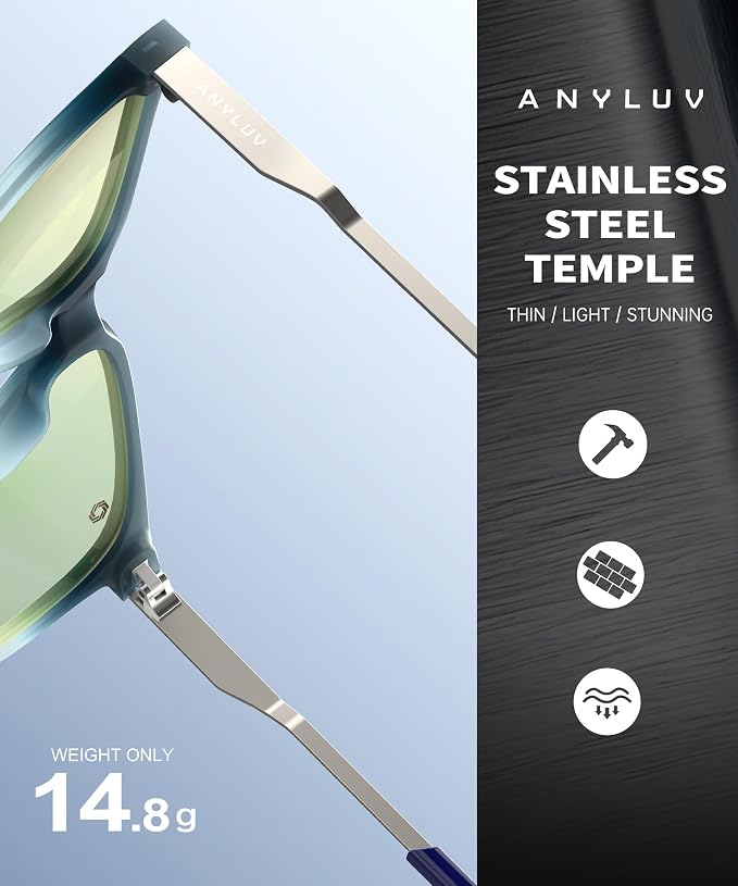 ANYLUV Blue Light Glasses for Men, Lightweight Computer Gaming Glasses - Image 5