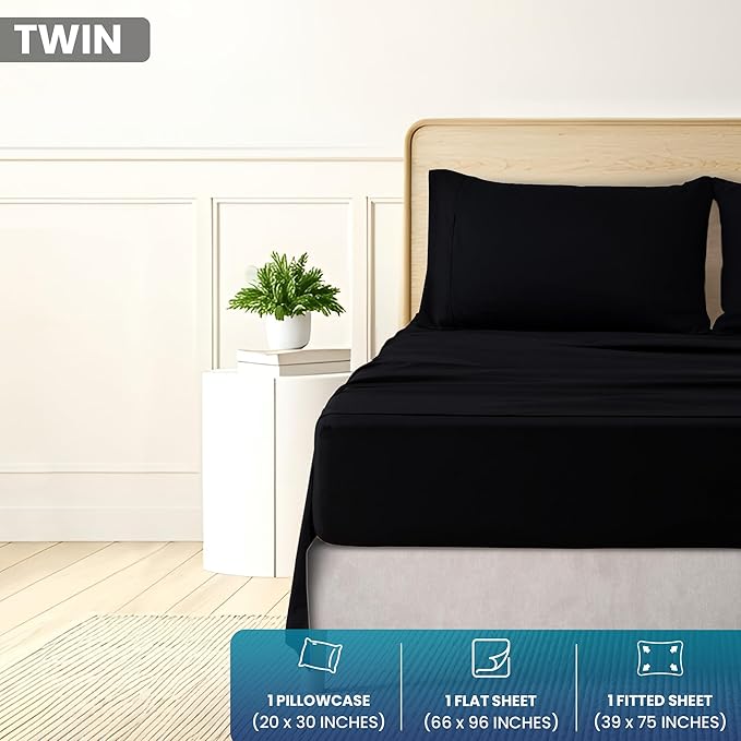 Utopia Bedding Twin Size 3 Piece Sheet Set - Image 2