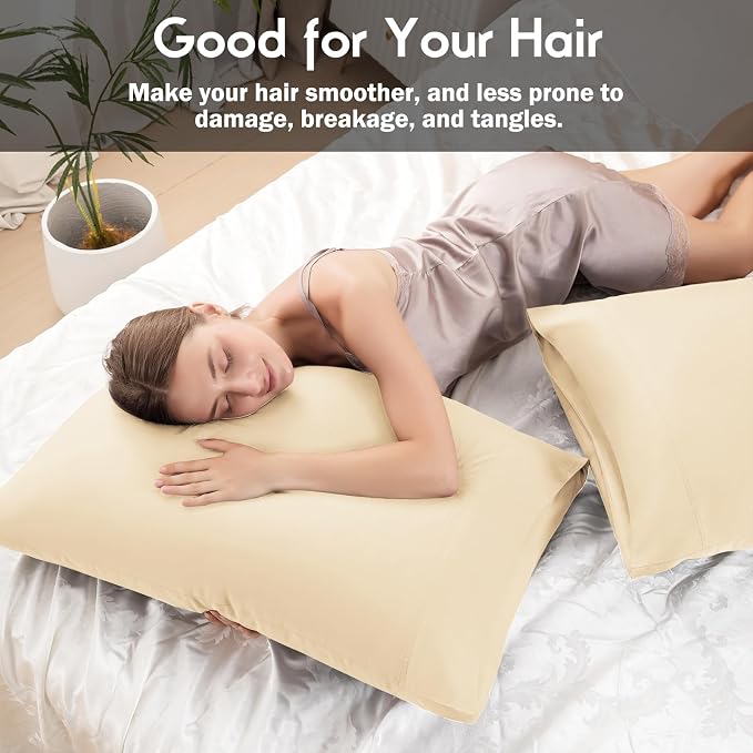Pillowcases Queen Size 2 Pack, Cooling Viscose from Bamboo Pillow Cases - Image 5