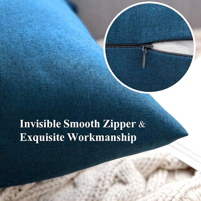 MIULEE Pack of 2 Decorative Outdoor Solid Waterproof Throw Pillow Covers Faux - Image 3