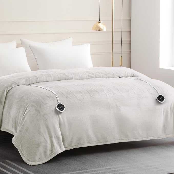 HOMLYNS LuxeHeat Heated Blanket Electric Blanket Queen Size, Soft Flannel - Image 7