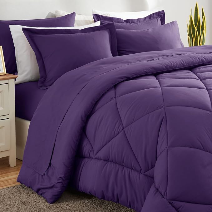 CozyLux King Size Comforter Set Purple - Image 8