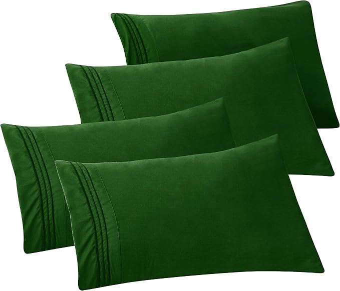 Elegant Comfort 4-PACK Solid Pillowcases 1500 Premium Hotel Quality Microfiber by ELEGANTCOMFORT