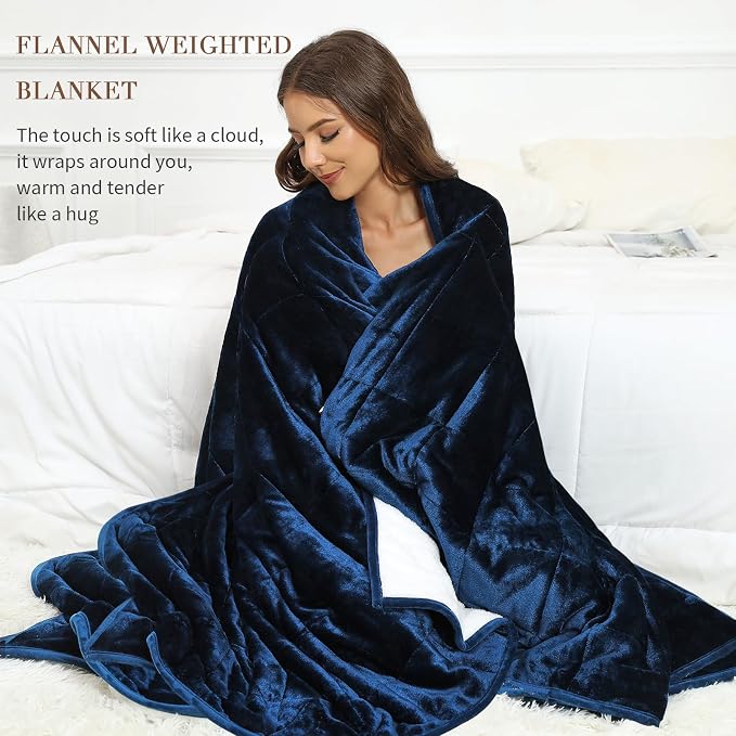 Alomidds Weighted Blanket Queen Size 20lbs 60x80 inches, Sherpa Weighted - Image 4