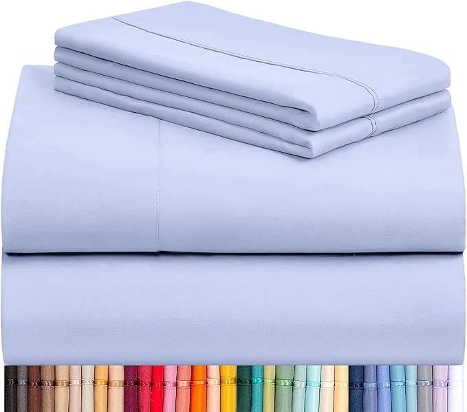 LuxClub 4 PC Sheet Set Bed Sheets Deep Pockets 16" Eco Friendly Wrinkle Free by LuxClub
