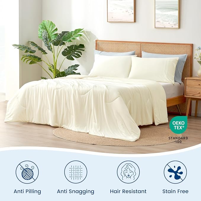 Cozy Bliss Cooling Comforter Cali King Size, Reversible Lightweight Cooling - Image 6