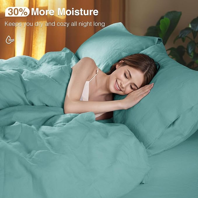 SONORO KATE 100% French Linen Duvet Cover Queen Size, Soft Breathable - Image 4
