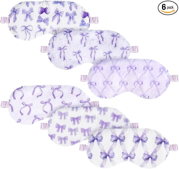 Cuffbow 6 Pack Plush Sleep Mask Set, Cute Plush Eye Masks by Cuffbow