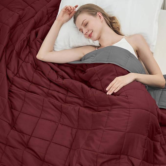 Weighted Blanket for Adults 12lbs, Queen Size Cooling Heavy Throw Blanket for by BETU