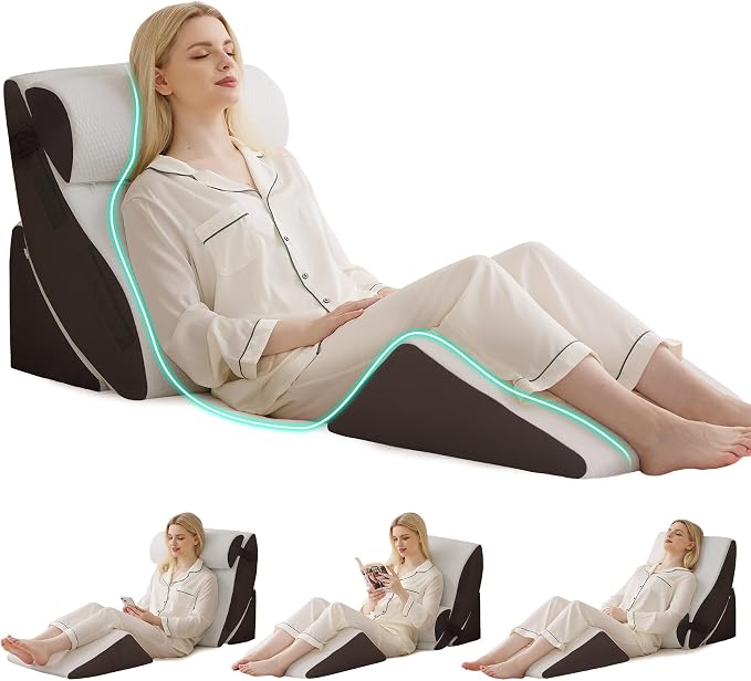 4PCS Wedge Pillow Set for After Surgery, Orthopedic Bed Wedge Pillow for Back by BambulexForaBetterLife
