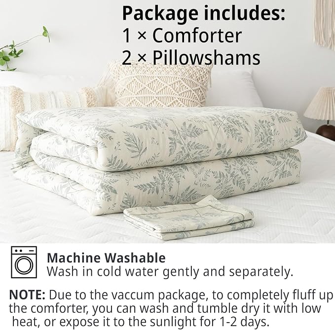 LEMIROE Botanical Cotton Comforter King Size - Image 7