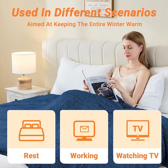 Heated Blanket Heated Twin, Electric Blanket 62"x84" Heating Blanket - Image 5