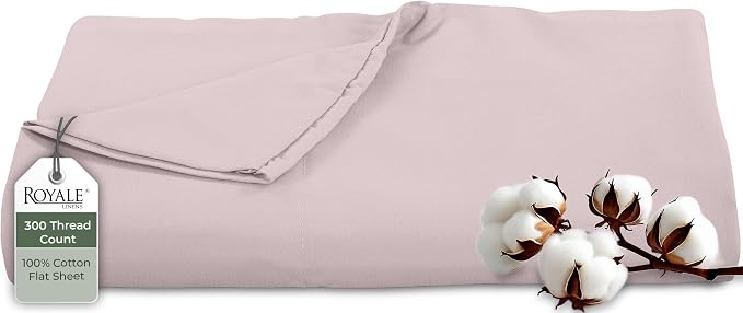 Royale Linens 300 Thread Count 100% Long Staple Combed Cotton Flat Sheet by ROYALELINENS