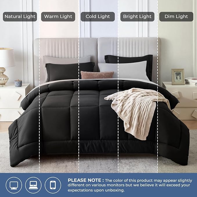 Sasttie King Size Comforter Set, 7 Pieces Bed in a Bag King, Complete Bedding - Image 8