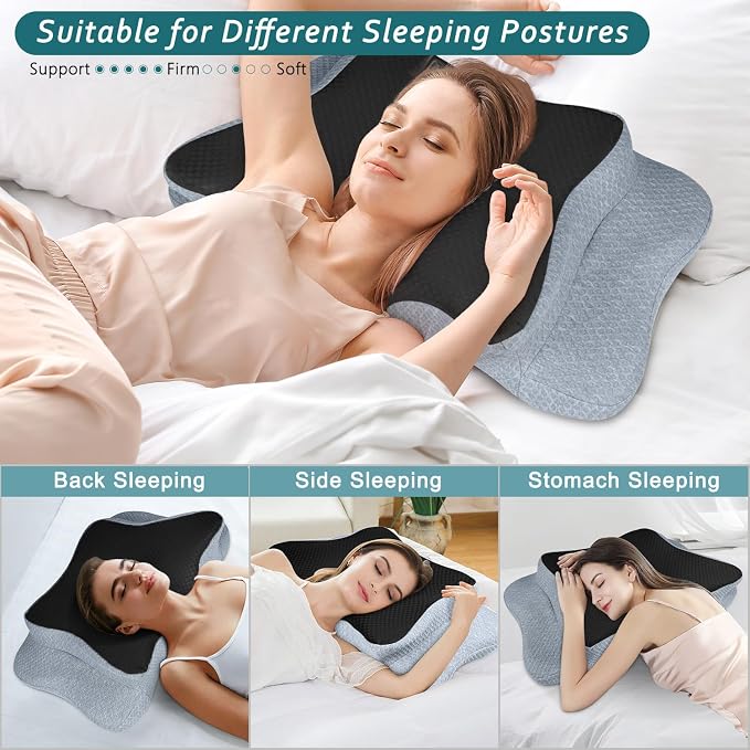 CHxxy Cervical Neck Pillow for Pain Relief Sleeping, Memory Foam Pillows - Image 4
