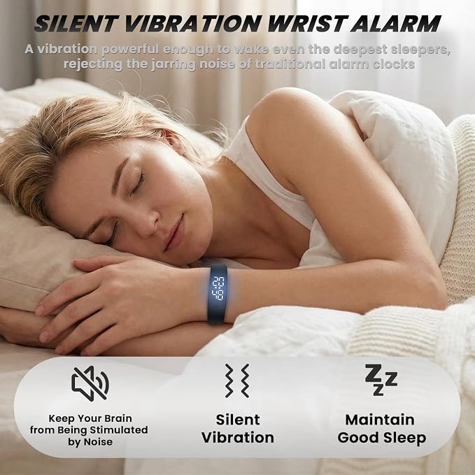 Vibrating Alarm Clock Watch Silent Alarms Wristband Wrist Bands - Image 4