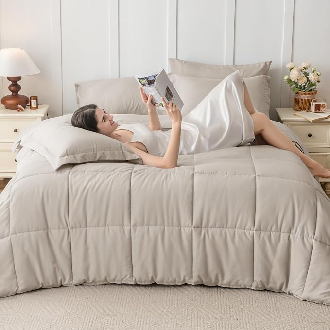 JOLLYVOGUE Twin Comforter Set, Ultra-Soft Bed in a Bag Twin Size 5 Pieces - Image 7