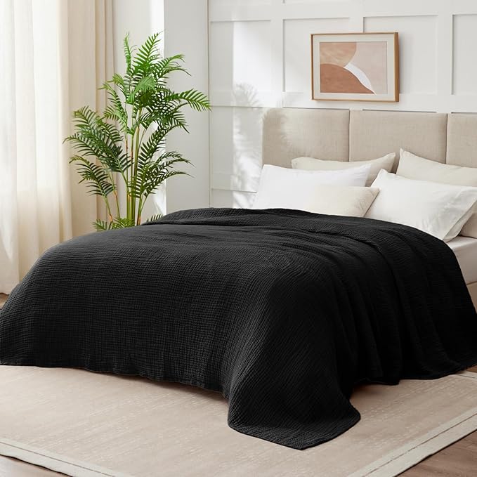 100% Cotton Muslin Blanket Twin 66" x 90", 6 Layers Breathable and Lightweight - Image 6