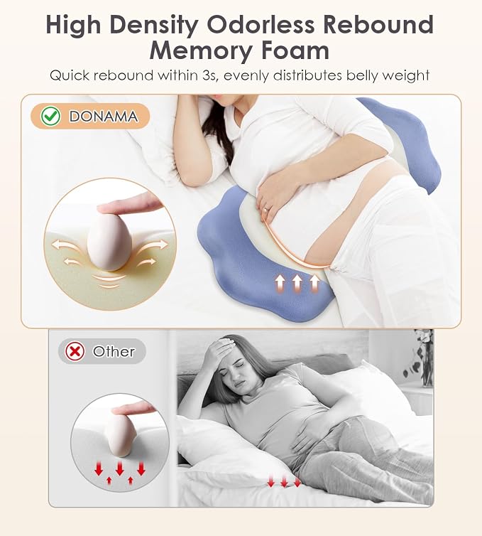 Pregnancy Pillows for Sleeping, Memory Foam Maternity Pillow Support for Back - Image 6