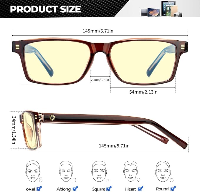 ANYLUV Blue Light Glasses Men Woman, Eye Strain Relief Eye Protection - Image 4