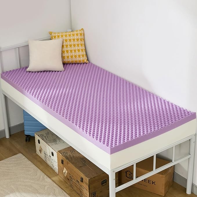 SINWEEK 2 Inch Egg Crate Memory Foam Mattress Topper Twin XL, Twin Extra Long by SINWEEK