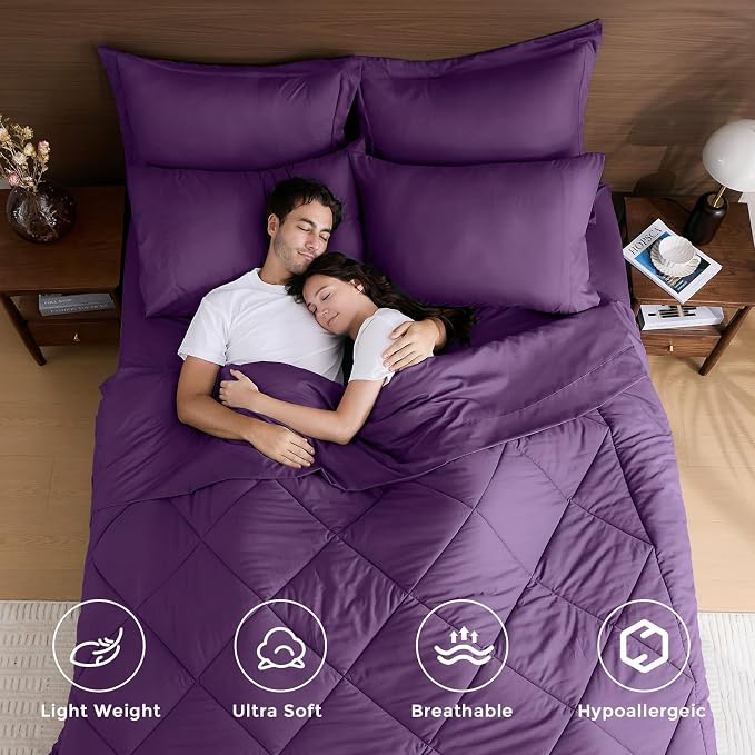 HEVUMYI Grape Purple Twin-XL Comforter Set - Image 2