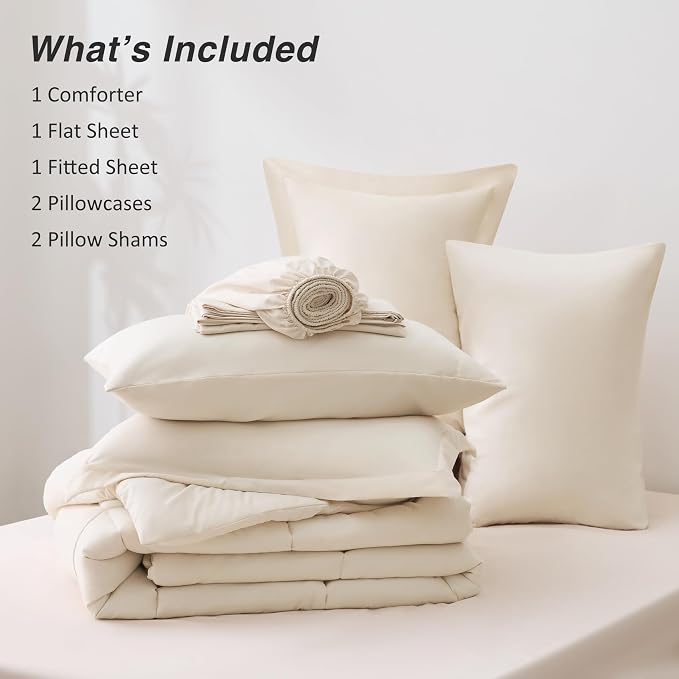 Love's cabin California King Comforter Set Beige, 7 Pieces California King Bed - Image 8