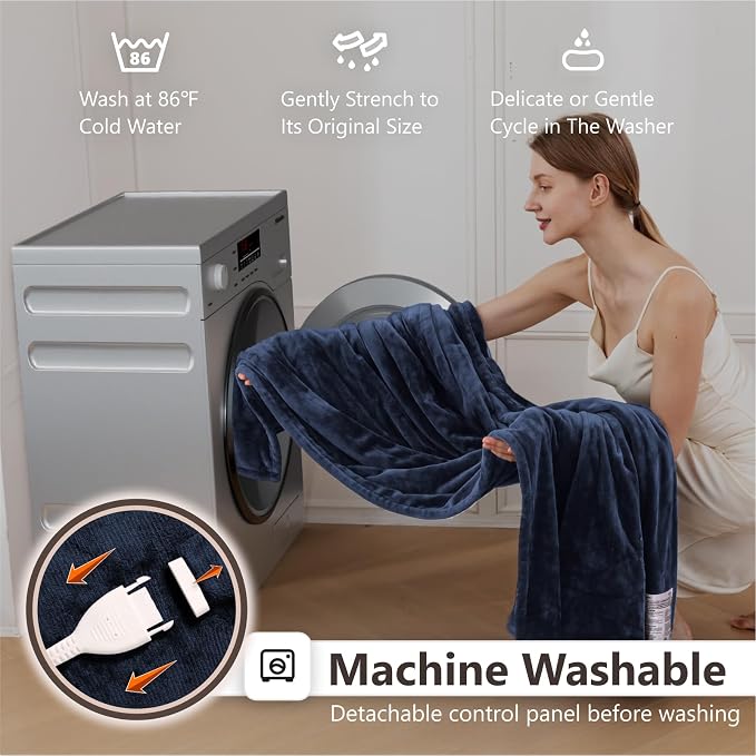 Wapaneus Heated Blanket Electric Blanket 72" x 84" Full Size - Image 5