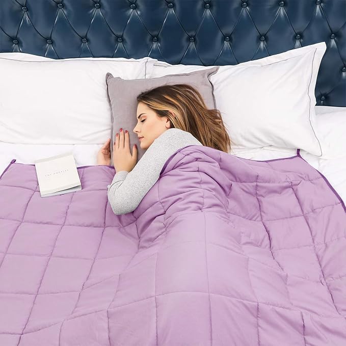 Purple Weighted Blanket for Adults 20lbs, Twin Full Size Cooling Heavy Throw - Image 7