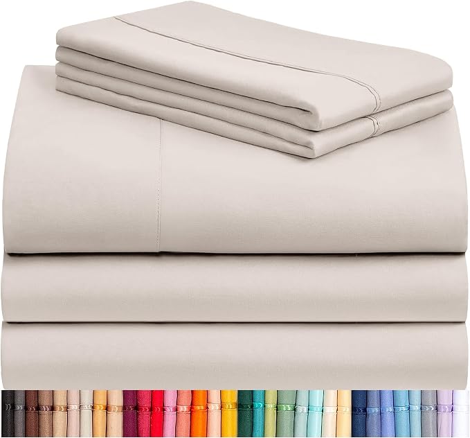 LuxClub 5 PC Sheet Set Bed Sheets Deep Pockets 16" Eco Friendly Wrinkle Free by LuxClub