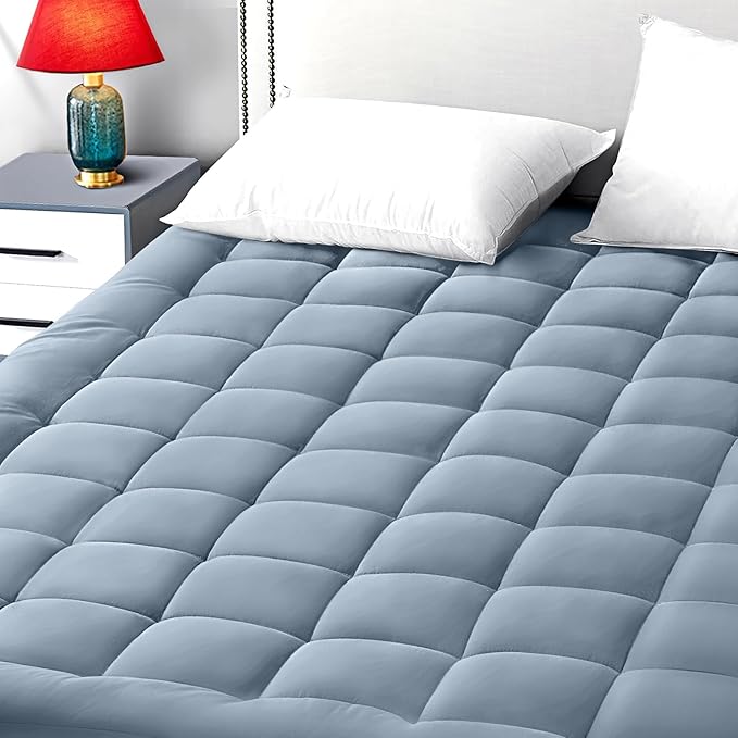 EASELAND King Size Mattress Pad Pillow Top Mattress Cover Quilted Fitted by EASELAND