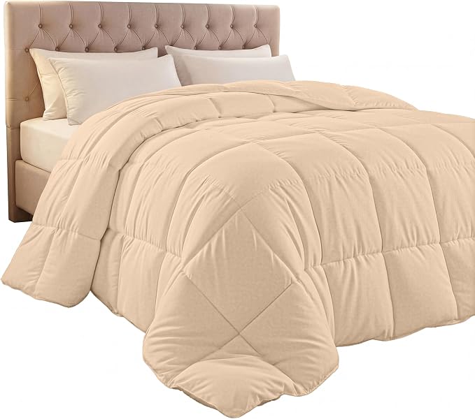Utopia Bedding Queen Comforter Duvet Insert, Quilted Beige Comforter by UTOPIABEDDING