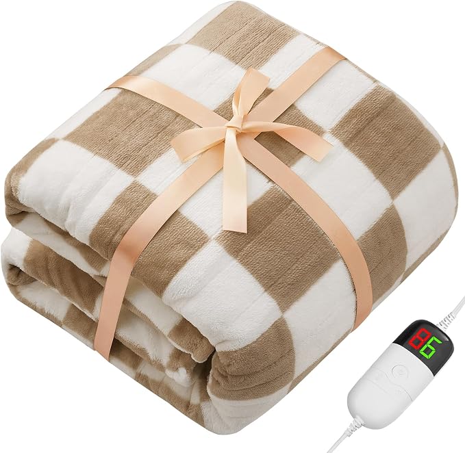 Light Brown Heated Throw Blanket Electric, 50X60 Heating Blanket - Image 9