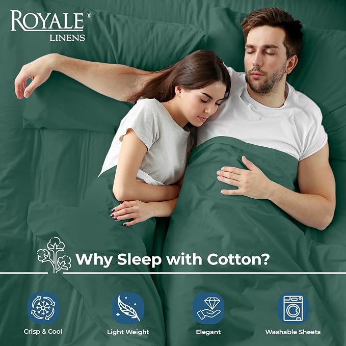 Royale Linens 100% Organic Cotton Twin XL Flat Sheet Only - Image 3