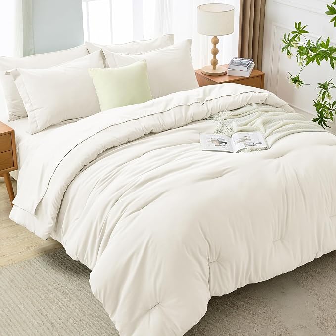 MUXHOMO 7 Pieces King Comforter Set, Soft Bed in a Bag King Size, All Season - Image 7